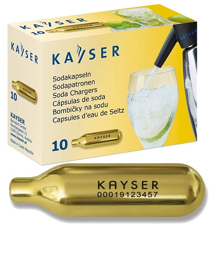 Баллончик для сифона для газирования воды (CO2) KAYSER (10 шт), Цена в интернет-магазине Вкусно Живем.РФ - 